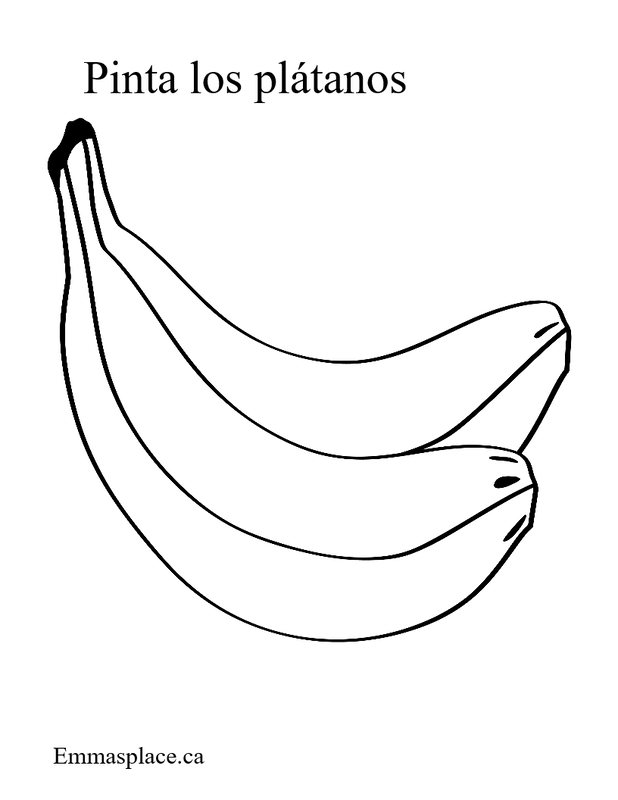 Colorea los plátanos
