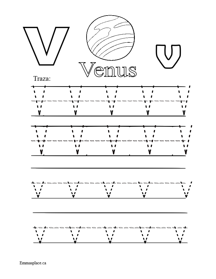 Escribe la letra V por Venus
