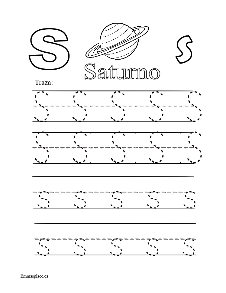 Escribe la letra S por Saturno