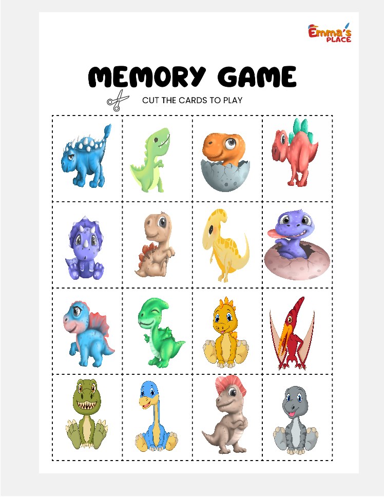 MEMORY GAME DINOSAURS